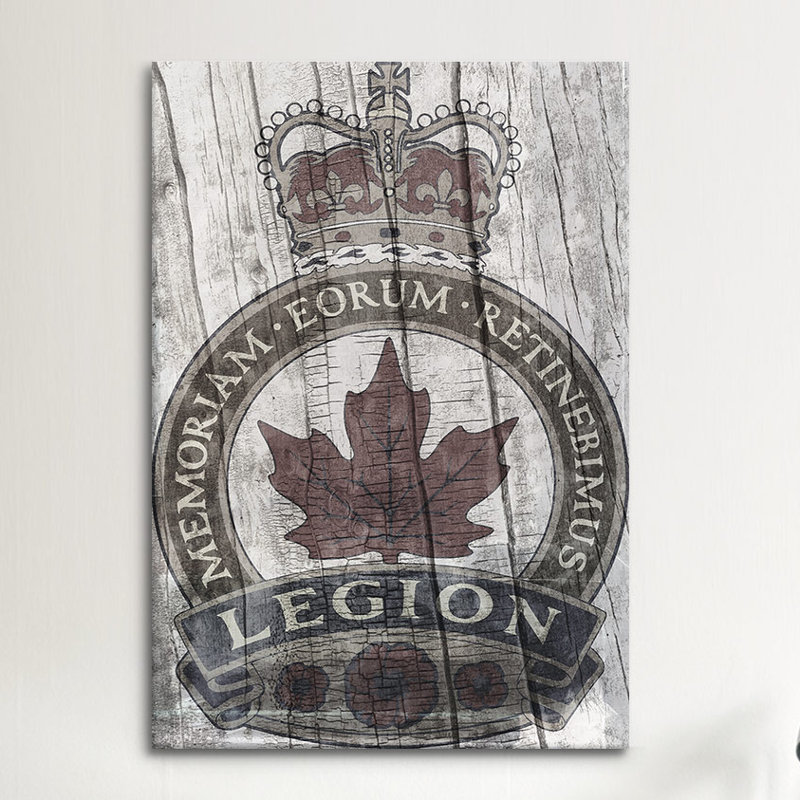 «Canadian Legion Crest # 3», reproduction d'impression sur toile, H 12 po x l 8 po x P 0,75 po