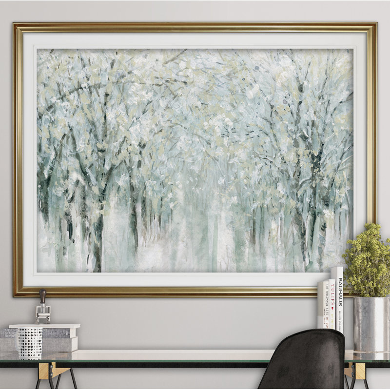 Arfah " Winter Mist ", Framed Print, 24" H x 32" W, Gold