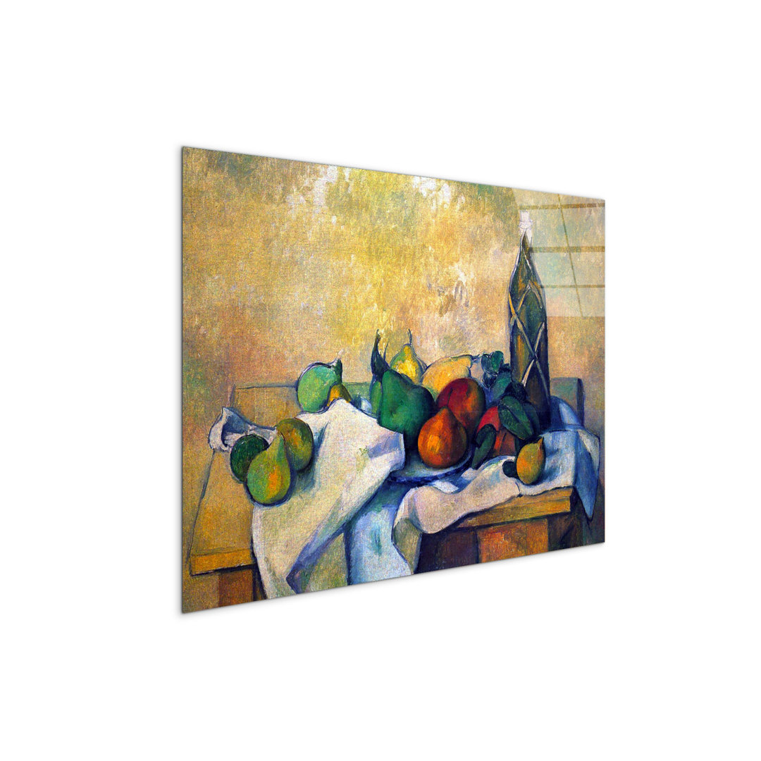 Still life, Rum by Cezanne Paul 57cm H X 76cm W CrystalArt Material Acrylic Glass Effect, Frameless Panel Lightweight Ready to Hang