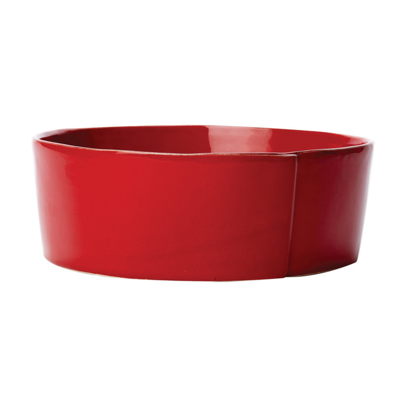 VIETRI Lastra Serving Bowl, White,  4" H x 10.75" W x 10.75" D