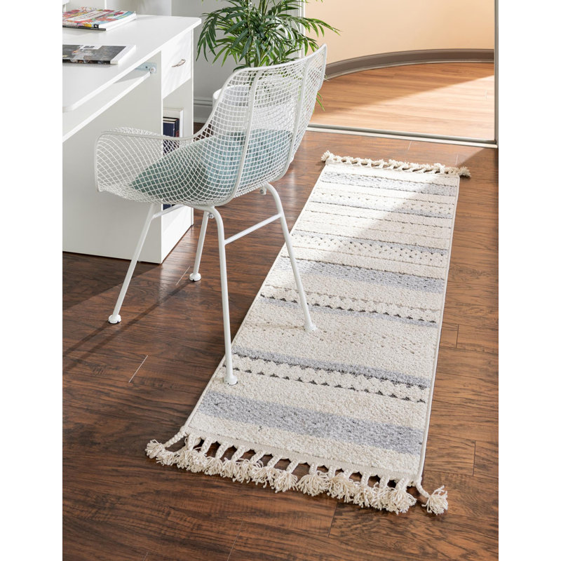 Tapis contemporain beige Britnie, Tapis de couloir 2 pi x 6 pi