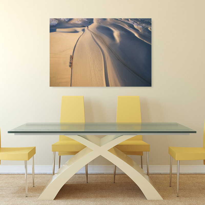 " Camel Caravan Desert Dunes Abstract Contemporary Landscape Nature Wall Art Print " Print, H 32 po x l 48 po