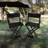 Director's Chair 2Pcs, Black. Foldable Structure. Populus Wood & Canvas Seat. Adults Folding  2Pcs , Canvas. Easy To Store. For Adults. 176Lbs Weight Capacity. Simple Assembly