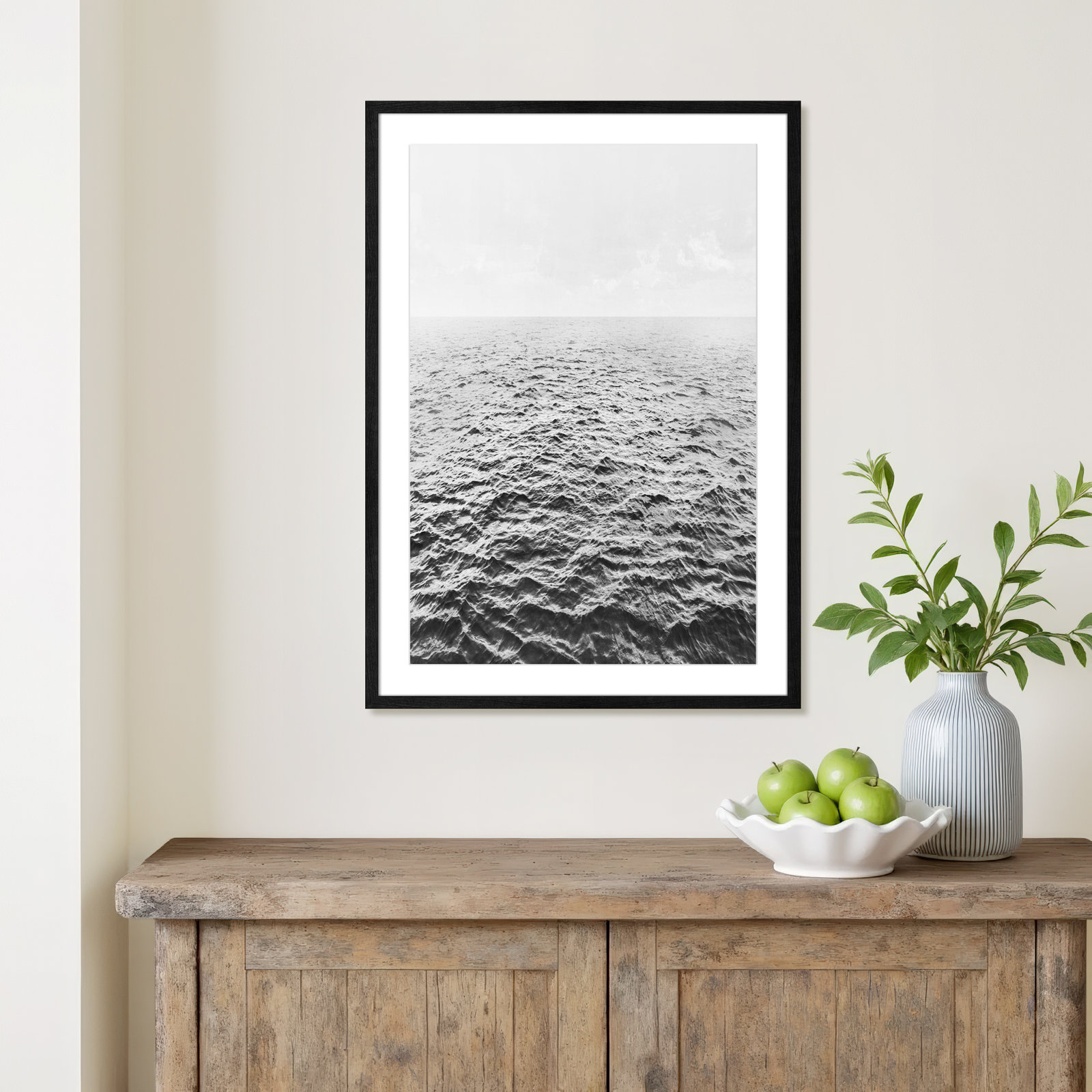 Rolling in by Mike Calascibetta - Picture Frame Photograph, Black Wood Grain, 25.5" W x 35.5" H x 0.75" D