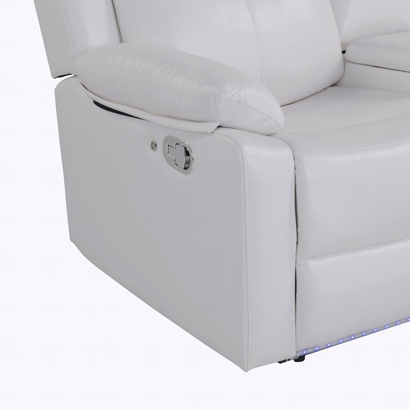 White Glider With Recliner Function With Led Light