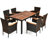 Pecos 6 - Person Acacia Patio Dining Set with Rectangular Table , Cushions Included-1074382704