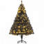 6' Tall Prelit Black Christmas Tree