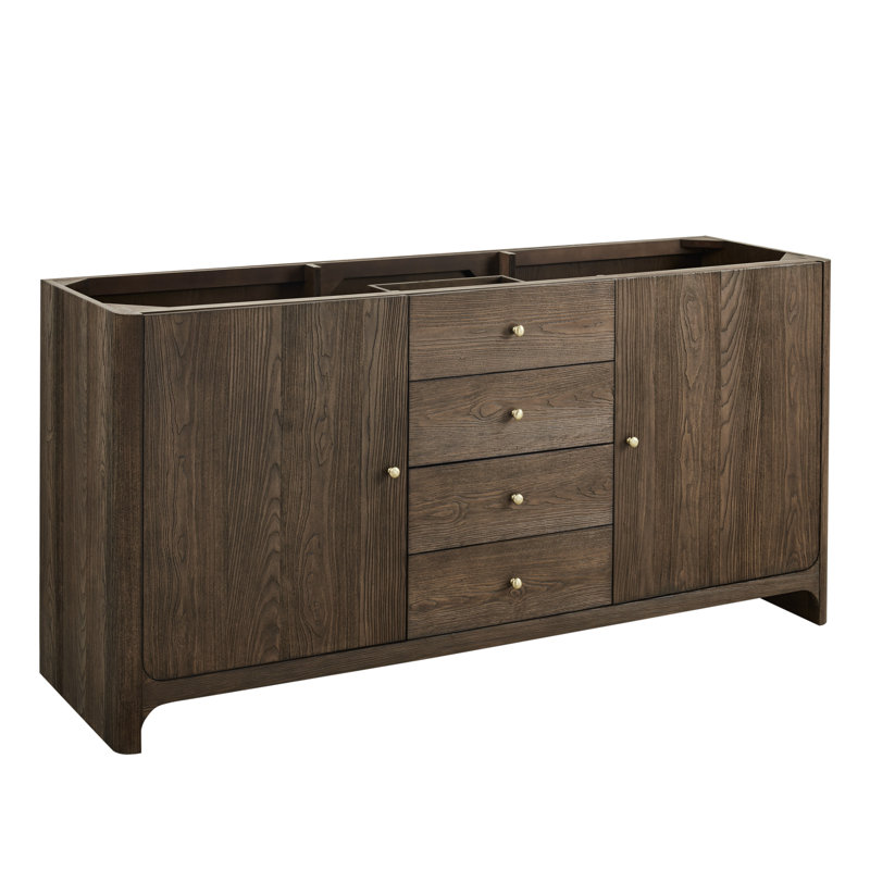 Gracyn 71.75'' W Double Bathroom Vanity Base, Sable