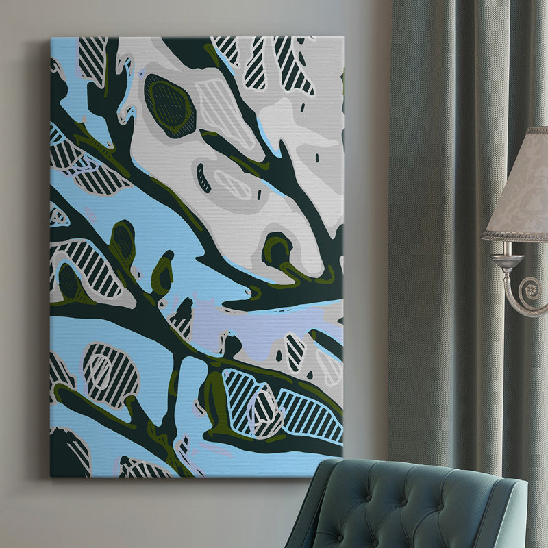 Abstrait arbre membres I - peinture sur toile tendue, H 18 po x l 12 po x P 1 po