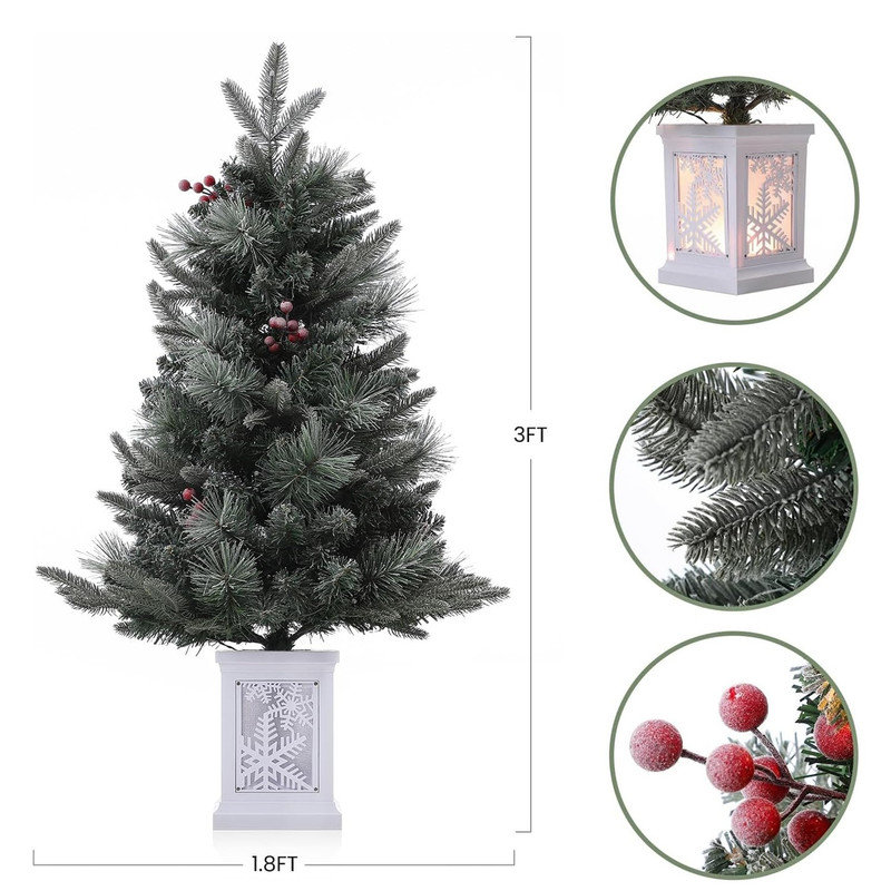 91.4cm H Lighted Artificial Christmas Tree