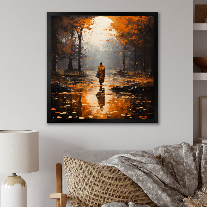 Impression sur toile, "Dhane Path", H 30 po x l 30 po x P 1 po, Cadre simple noir