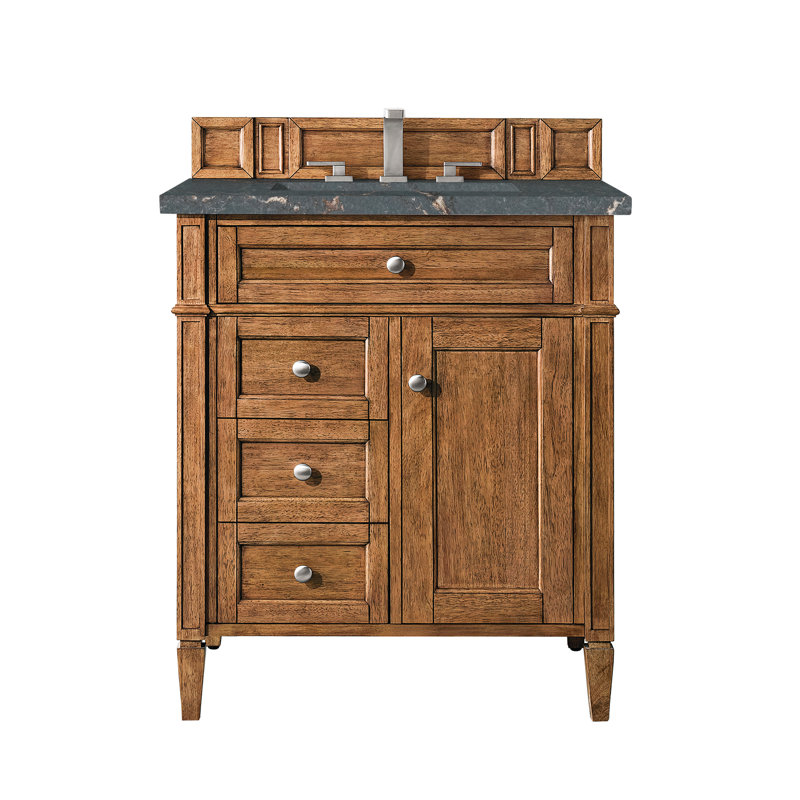 Brittany 30'' W Single Vanity, Saddle Brown, Parisien Bleu, 8" Widespread