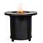 Table ronde au feu au propane de 30 pouces, 40000Btu, table de fosse à usage extérieur Lava Rocks 40000Btu pour le jardin, 30 pouces, plateau en acier inoxydable-53842819-53842821