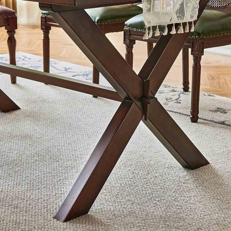 American Walnut Solid Wood Retro Table, 30.12"H x 62.99"L x 35.43"W