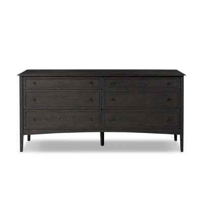 Commode 6 tiroirs Kipp - Chêne noir fumé