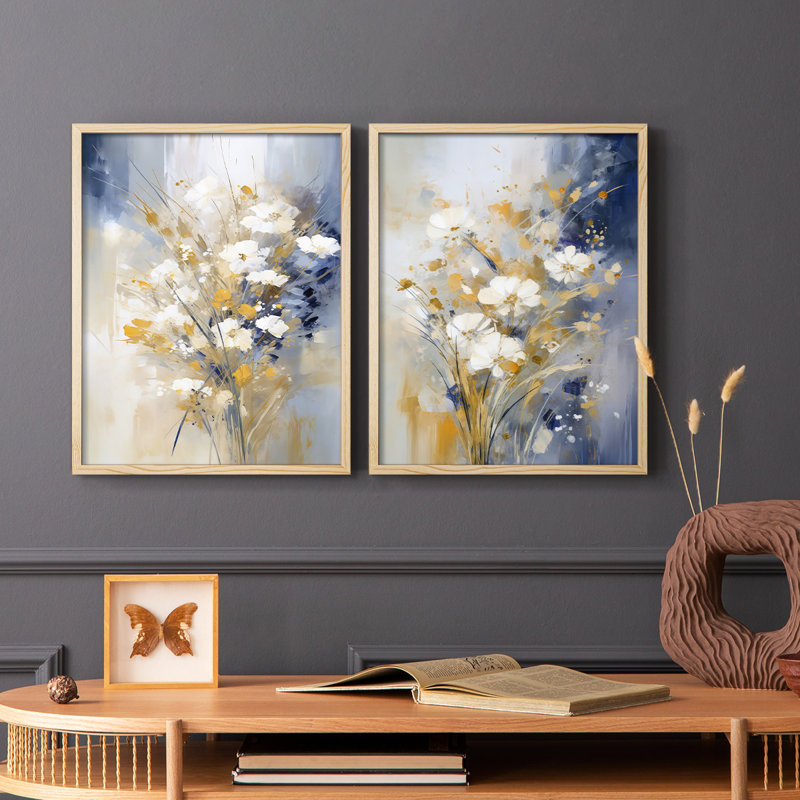 «FLORAL Series CCLxxvii», reproduction encadrée de qualité supérieure - prête à être accrochée - aucun clou requis - aucun clou requis