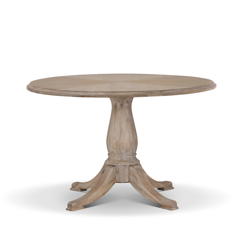 Cotswold Round Dining Table, Whitewash, Driftwood