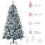 Arbre de Noël artificiel 7,5 pi avec lumières à DEL blanc froid, floqué, ignifuge, ouverture automatique, installation rapide, 1254 branches, arbre floqué 500 lumières, hauteur 90,5 po, ignifuge, ouverture automatique