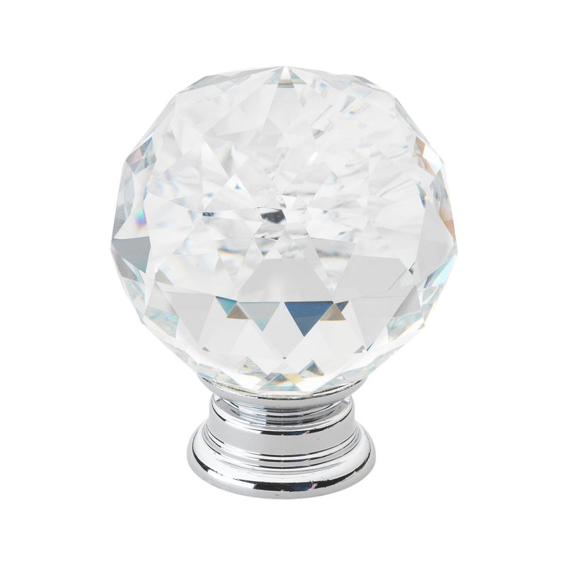 Paquet multiple de boutons ronds surdimensionnés, Chrome poli, 1.625"