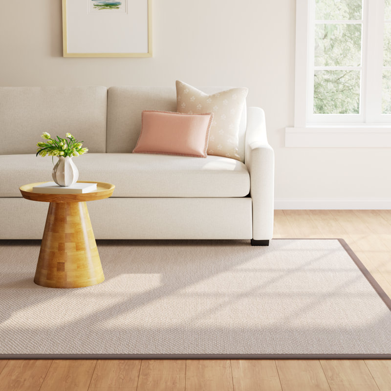 Torbin Jute/Sisal Marble/Khaki Grey Area Rug, Rectangle 6' x 8'