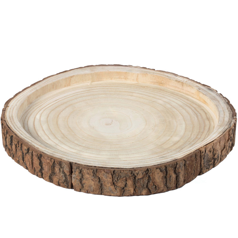 Millwood Pines Paull Wood Tray, 2.25" H x 16" W x 16" D