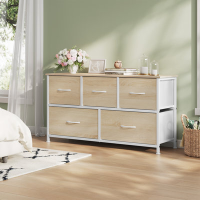 Chest of Drawers with 5 Fabric Drawers