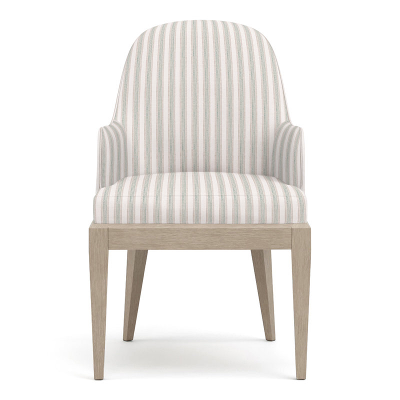 Maidstone Upholstered Arm Chair, Sandbank, Perigold Piccadilly Stripe Ash