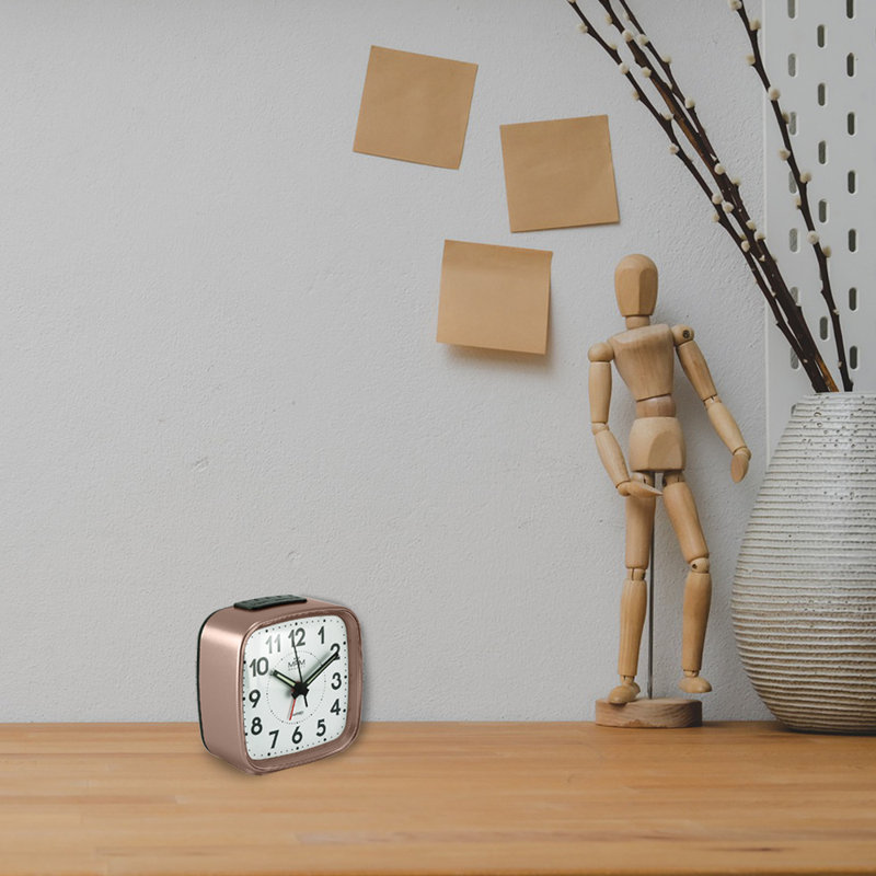 Quartz movement / Crystal Alarm Tabletop Clock, Rose Gold