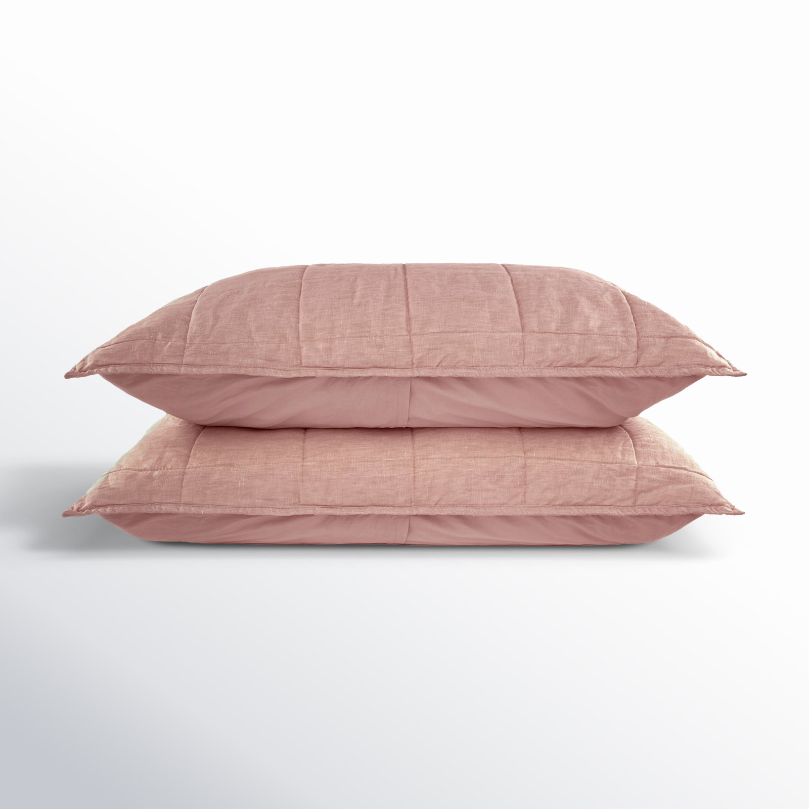 French Linen Shams, King, Clay