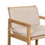 Ensemble de 2 tabourets d'extérieur en bois avec coussin beige