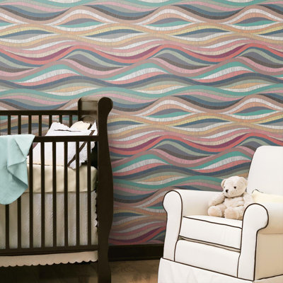 Mosaic Waves 18.86' L x 18" W Peel and Stick Wallpaper Roll