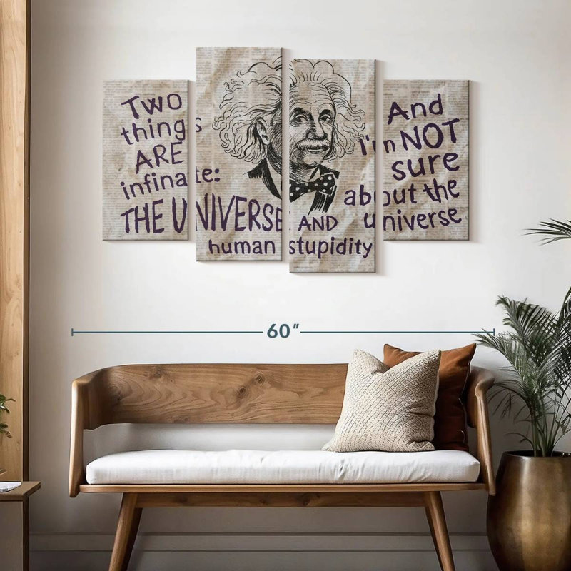 Infini univers et bêtise, H 32 po x l 52 po