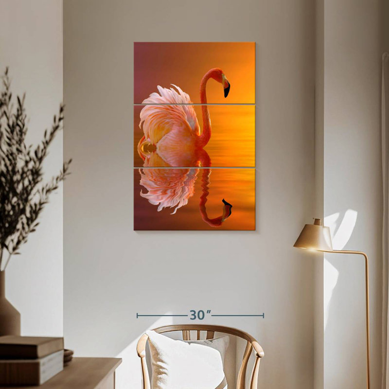 Brampt Flamingo Water Reflection, 57" H x 36" W