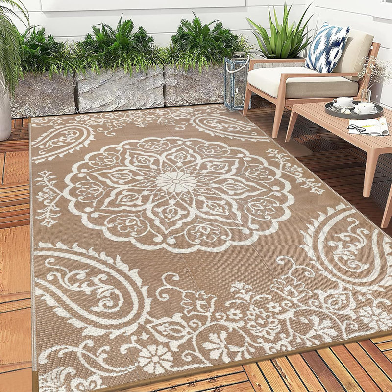 Outdoor Rug, Rectangle 5' x 8', Brown