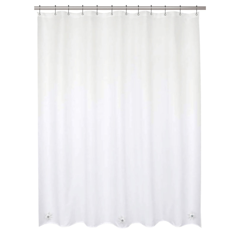 Microban Peva Solid Shower Curtain Liner, White
