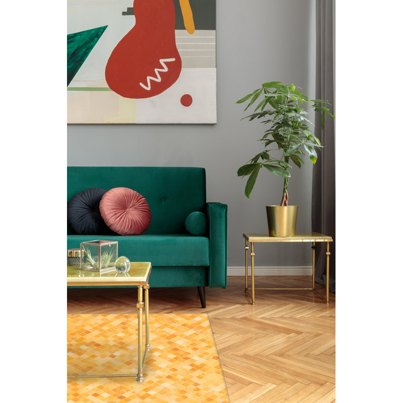 Cowhide Patchwork Orange Rug 5'1" x 8'0"