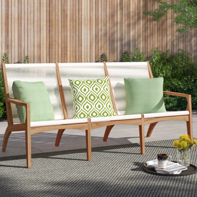 Hisle 75.2'' Wide Teak Patio Sofa with Cushions