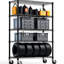 Étagère de rangement verticale en acier 5 avec roues et tablettes réglables, capacité de 1 750 lb, pour salle de gym-121388326