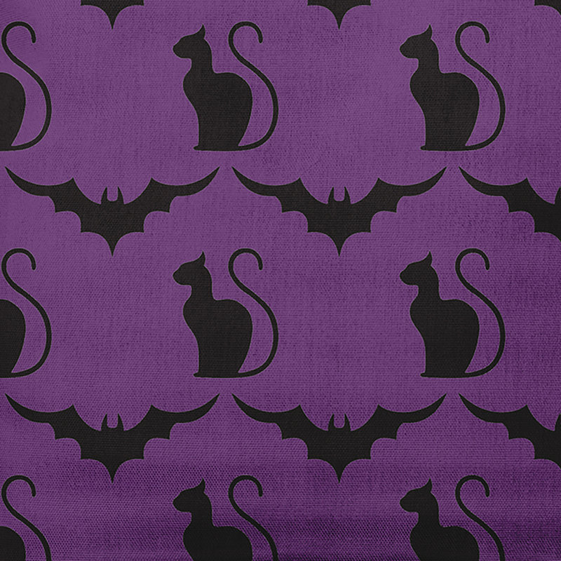 Coussin intérieur / extérieur Cats and Bats, 14 po x 20 po, Améthyste