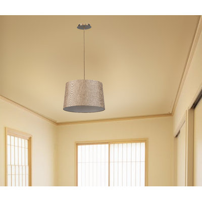 30cm H Polyester Drum Pendant Shade ( Spider ) in Beige