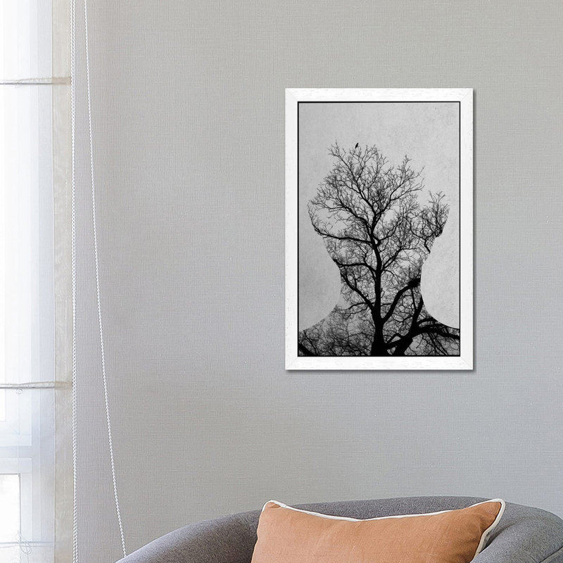 Tree Of Life by Andreas Lie - Print on Canvas, White Floater Framed, 20.32 cm H x 30.48 cm W