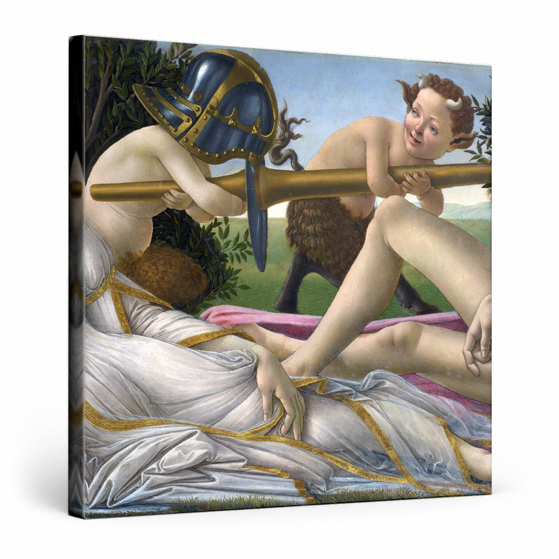 Vénus et Mars (vers 1485) - art mural carré sur toile, 16" W x 16" H