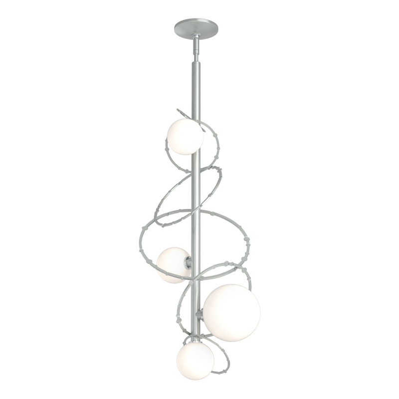 Olympus Vertical Pendant - Opal Glass, Vintage Platinum