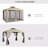 9.6X11.6FT Gazebo Steel, Mosquito Net For Garden Use With Double Roof (Taupe)-123219053
