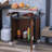Outdoor Grill Cart With Stainless Steel Tabletop, Storage, Patio Kitchen Island With Wheels, Hooks, And Spice Rack, Waterproof Outdoor Grill Table, Movable BBQ Serving Cart Rolling Bar Cart