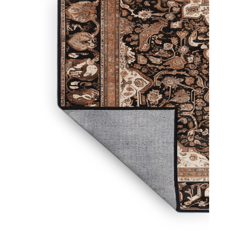 Tapis brun lavable à la machine, Tapis de couloir 2 pi x 4 pi