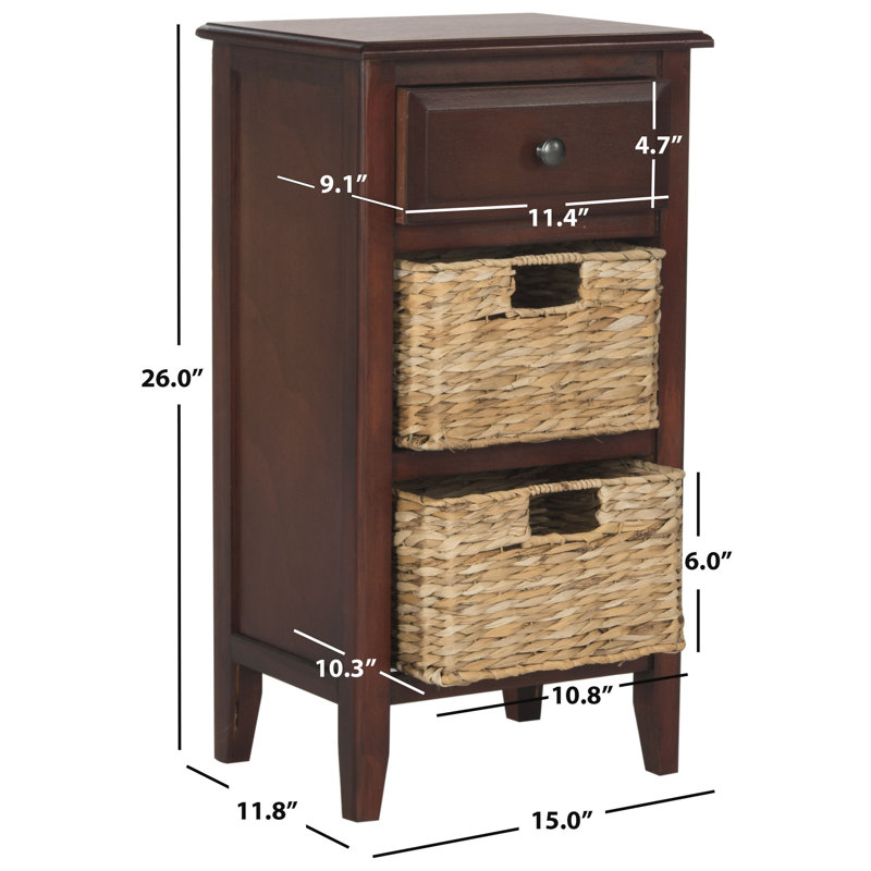 Santa Cruz Side Table with Storage, Cherry