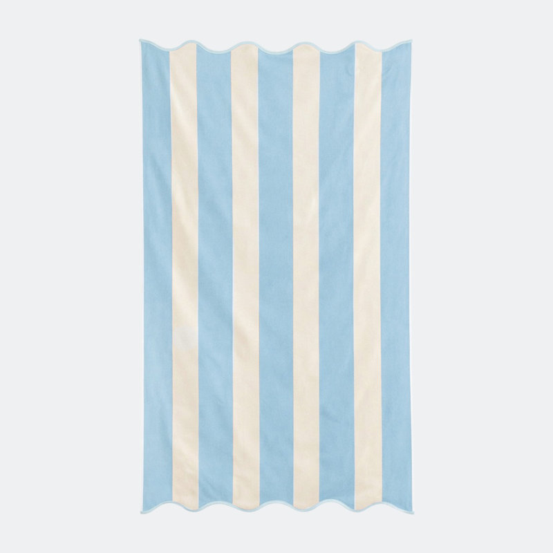 Scalloped Stripe Beach Towel, Blue