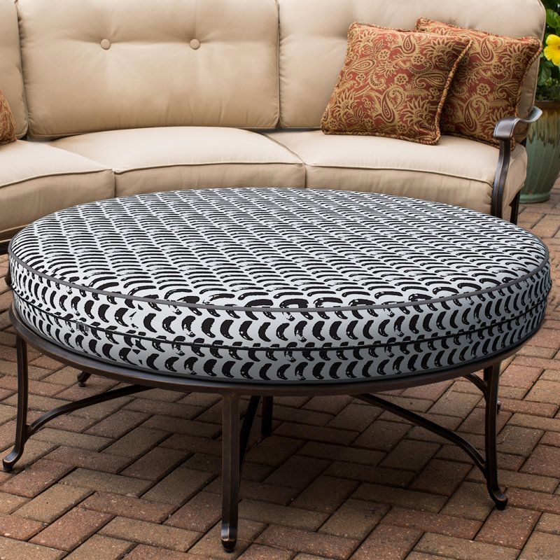Decorative Indoor Outdoor Waterproof Round Cushion Cover, Patio Bar Stool UV Resistant Seat Cover, 12.7cm H x 35.6cm W