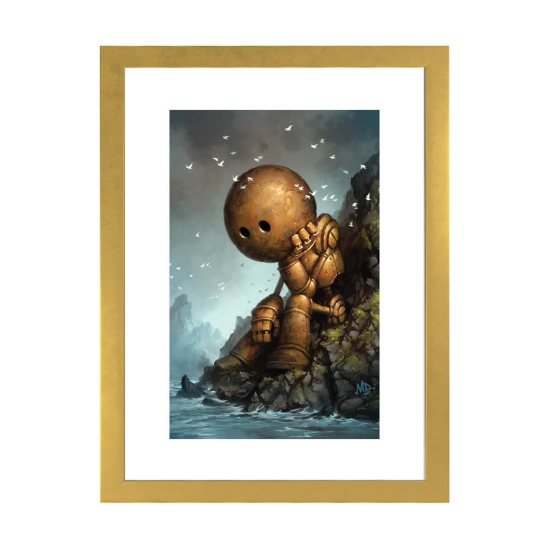 Décoration murale pour enfants Introversion, H 24 po x l 16 po x P 1 po, Papier encadré doré